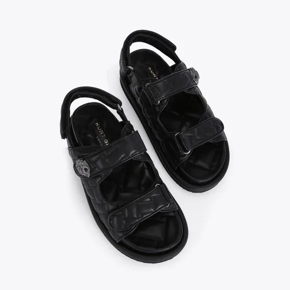 Kurt Geiger Orson Quilted Velcro Strap Sandals