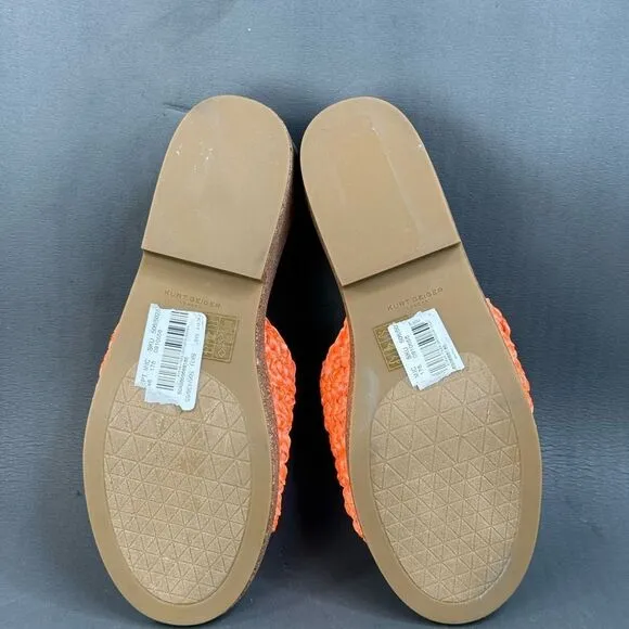 Kurt Geiger orange Eagle Crochet Cork Slide  shoes women size size 8 (38.5)
