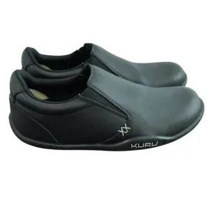 Kuru Kivi Leather Slip on Shoes Wmn's Sz 8W Black Comfort Arch Support Non Slip