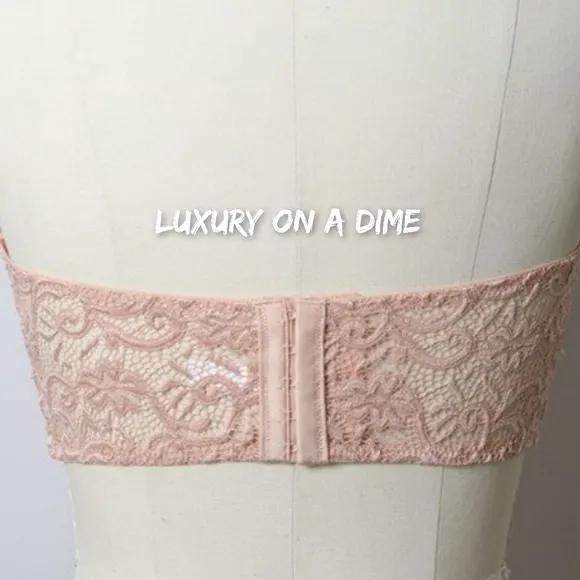 Lace Mesh High-Neck Choker Bohemian Crop Top Wireless Women's Bralette Bra NUDE