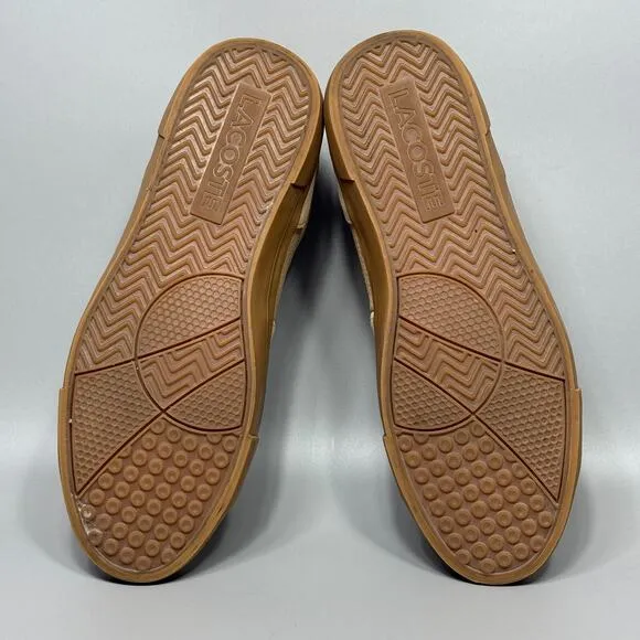 Lacoste L006 Mens Size 11 Low Top Leather Sneakers Shoes Tan Gum