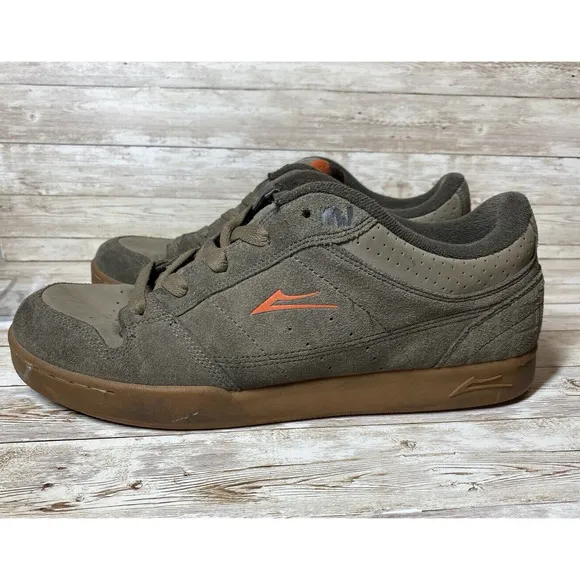 Lakai MJ Skater Shoes Mens 11 Green Orange Chunky Fat Tongue Sk8ter VTG
