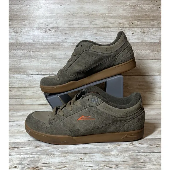 Lakai MJ Skater Shoes Mens 11 Green Orange Chunky Fat Tongue Sk8ter VTG
