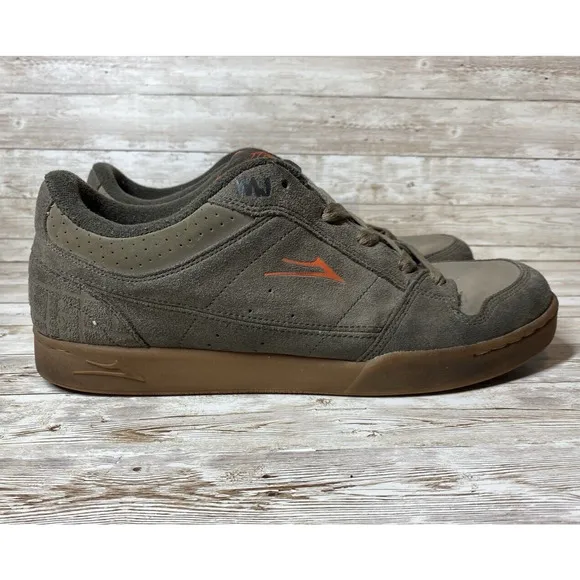 Lakai MJ Skater Shoes Mens 11 Green Orange Chunky Fat Tongue Sk8ter VTG