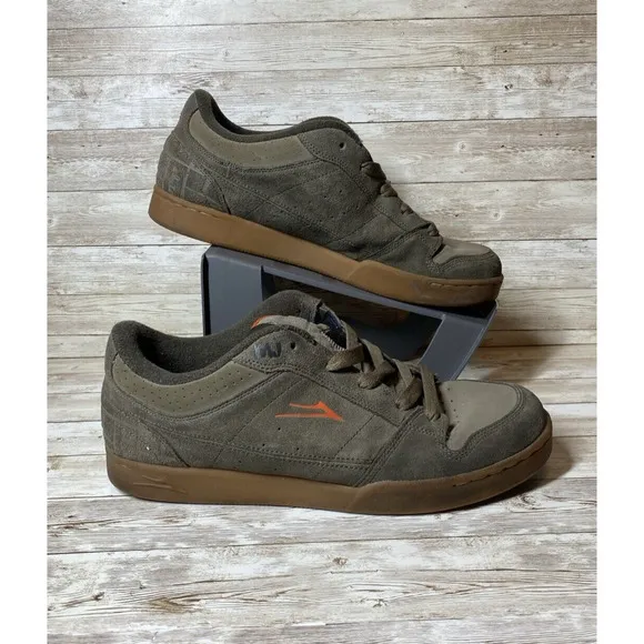 Lakai MJ Skater Shoes Mens 11 Green Orange Chunky Fat Tongue Sk8ter VTG