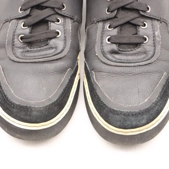 Lanvin Men's Size UK 10 Black Suede Leather Zip Mid Sneakers Shoes
