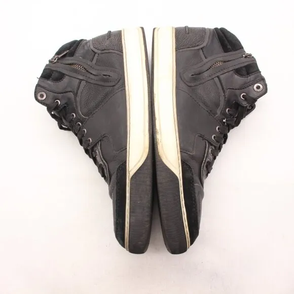 Lanvin Men's Size UK 10 Black Suede Leather Zip Mid Sneakers Shoes