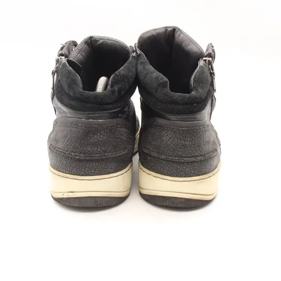 Lanvin Men's Size UK 10 Black Suede Leather Zip Mid Sneakers Shoes