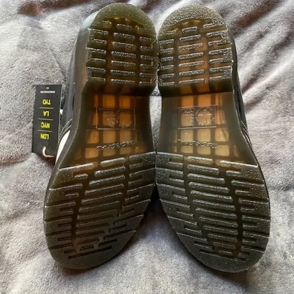 LAST PRICE - NEW Docs Air Wair Tokyo 1461 BLACK WHITE BOHO GOTH RETRO RARE