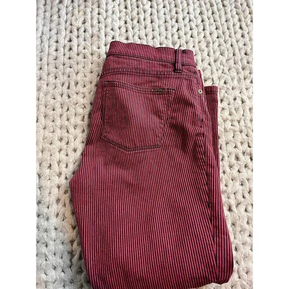 Lauren Ralph Lauren red and black striped jeans size 10