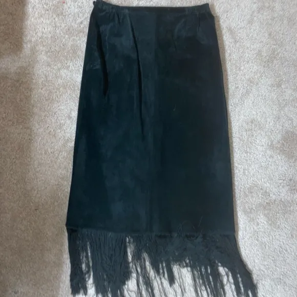 Leather Fringe Skirt
