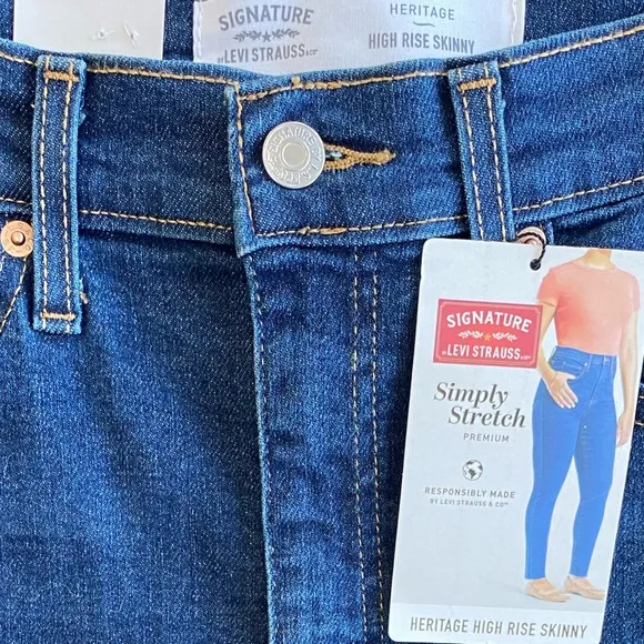 Levi’s Sexy Fit Skinny Stretch Jeans Distressed Ripped Knee Signature High Rise