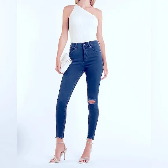 Levi’s Sexy Fit Skinny Stretch Jeans Distressed Ripped Knee Signature High Rise
