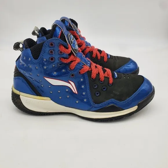 Li Ning Shoes Men 11 Baron Davis Blue And Red Basketball ABAE037-2