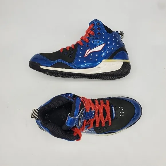 Li Ning Shoes Men 11 Baron Davis Blue And Red Basketball ABAE037-2