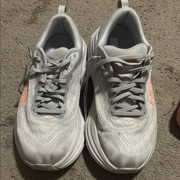 Like NEW! Hoka Bondi 8- Size 9.5 Wide.Gray Athletic Sneakers