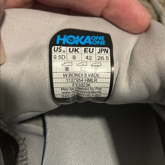 Like NEW! Hoka Bondi 8- Size 9.5 Wide.Gray Athletic Sneakers