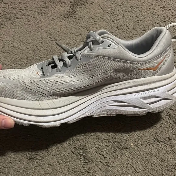 Like NEW! Hoka Bondi 8- Size 9.5 Wide.Gray Athletic Sneakers