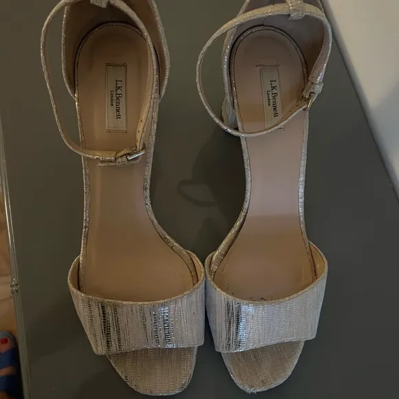 L.K. Bennett Silver Sandals in Size 41