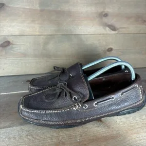 ll bean mens size 9.5 wide EE shoes brown leather comfort camp moccasins