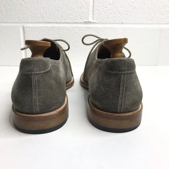 LLOYD Made Germany Mens Taupe Gray Suede Leather Lace Tie Dress Shoes US 8.5