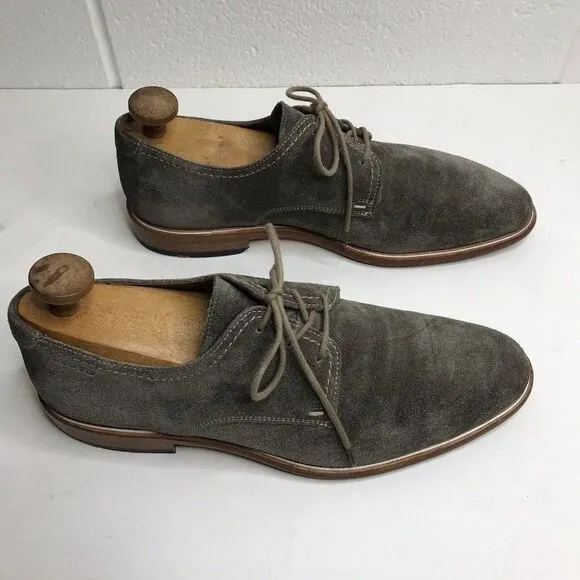 LLOYD Made Germany Mens Taupe Gray Suede Leather Lace Tie Dress Shoes US 8.5