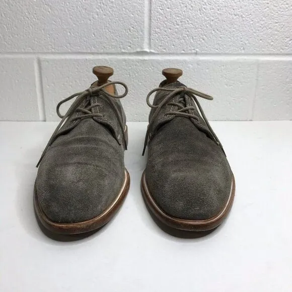 LLOYD Made Germany Mens Taupe Gray Suede Leather Lace Tie Dress Shoes US 8.5