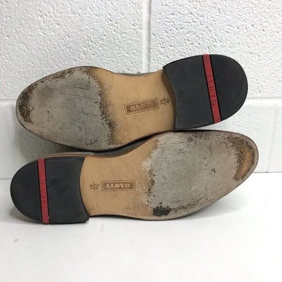 LLOYD Made Germany Mens Taupe Gray Suede Leather Lace Tie Dress Shoes US 8.5