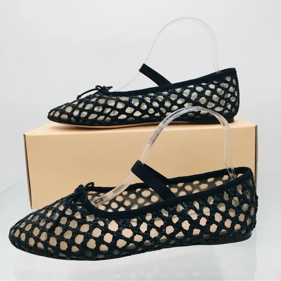 Loeffler Randall Black Crochet Ballet Flat Women’s Size 7 B