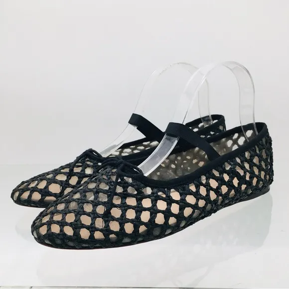 Loeffler Randall Black Crochet Ballet Flat Women’s Size 7 B