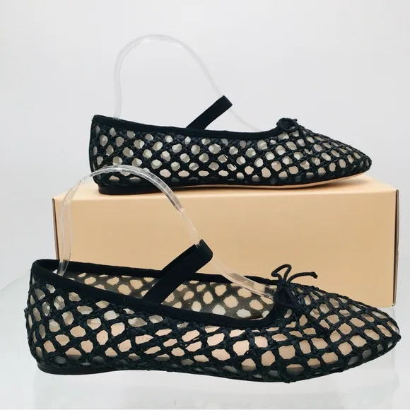 Loeffler Randall Black Crochet Ballet Flat Women’s Size 7 B