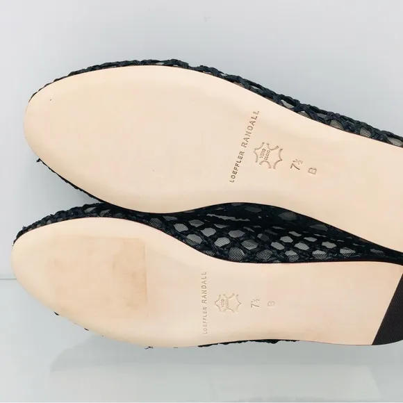 Loeffler Randall Black Crochet Ballet Flat Women’s Size 7.5 B