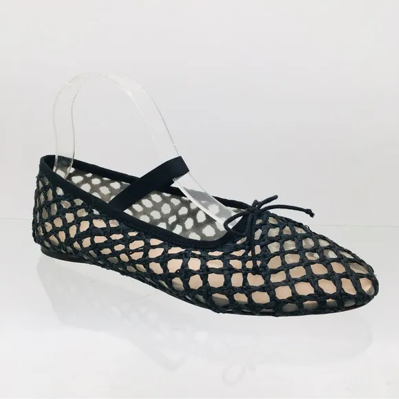 Loeffler Randall Black Crochet Ballet Flat Women’s Size 7.5 B