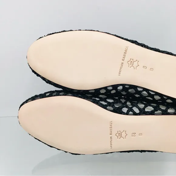 Loeffler Randall Black Crochet Ballet Flat Women’s Size 8 B