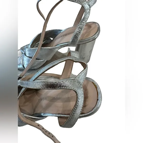 Loeffler Randall Women's Tatiana Metallic Leather Sandals