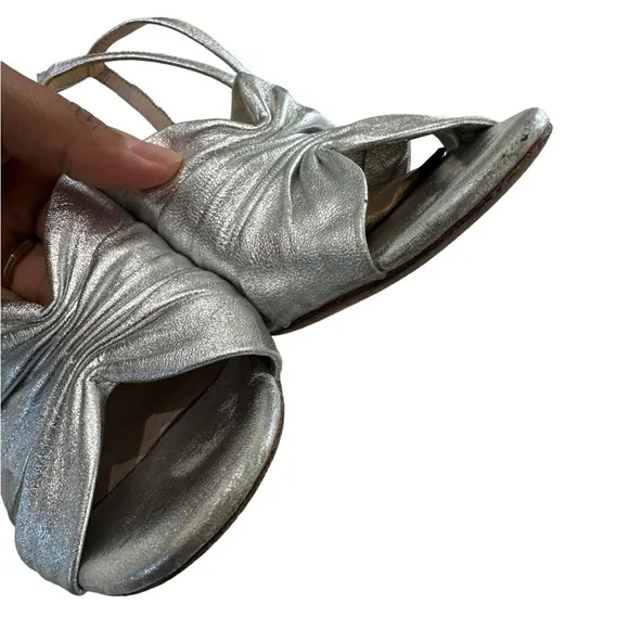 Loeffler Randall Women's Tatiana Metallic Leather Sandals