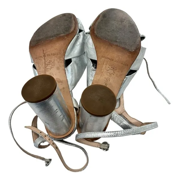 Loeffler Randall Women's Tatiana Metallic Leather Sandals