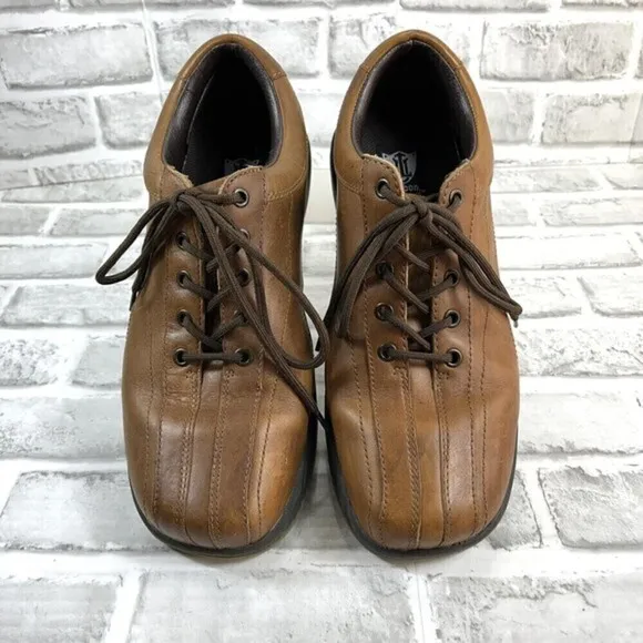 London Underground Adler Men’s 10.5 Brown Leather Lace Up Oxford Shoes Vintage