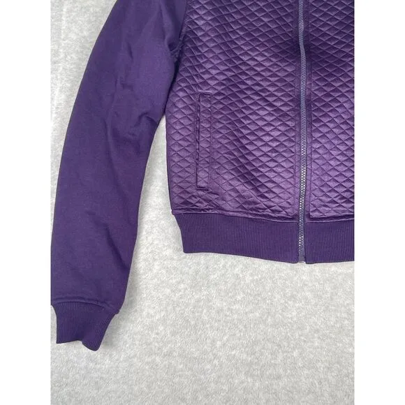 Love Moschino quilted jacket, women's size Medium, purple‎ with silver hardware