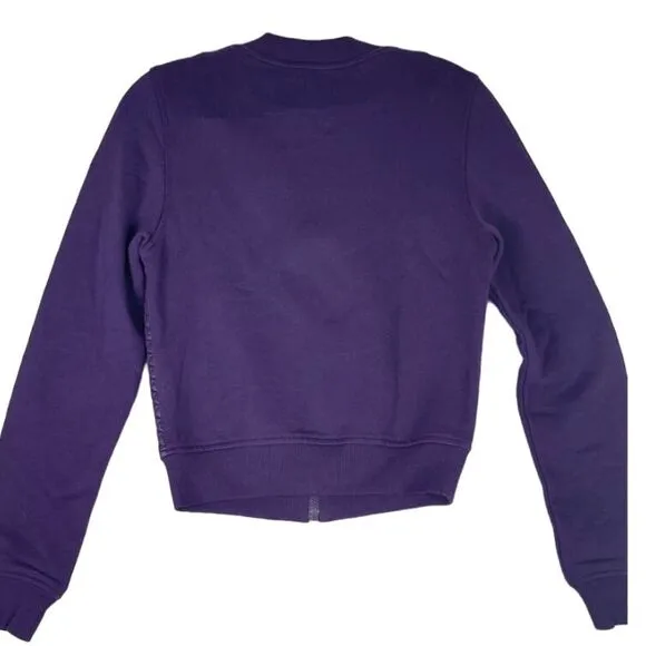 Love Moschino quilted jacket, women's size Medium, purple‎ with silver hardware