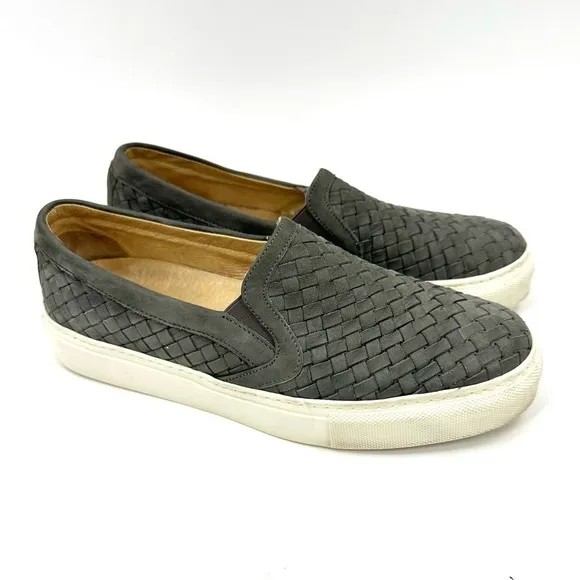 M. Gemi Size 39 US 8.5 Cerchio Woven Leather Sneakers Slip On Shoes Gray