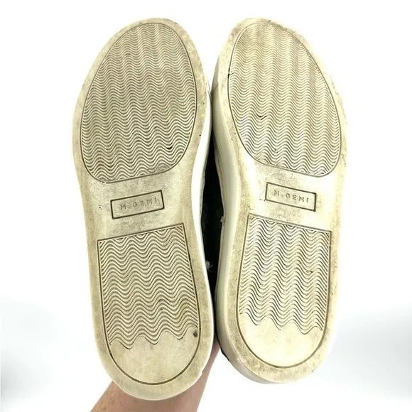 M. Gemi Size 39 US 8.5 Cerchio Woven Leather Sneakers Slip On Shoes Gray