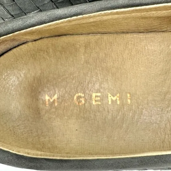 M. Gemi Size 39 US 8.5 Cerchio Woven Leather Sneakers Slip On Shoes Gray