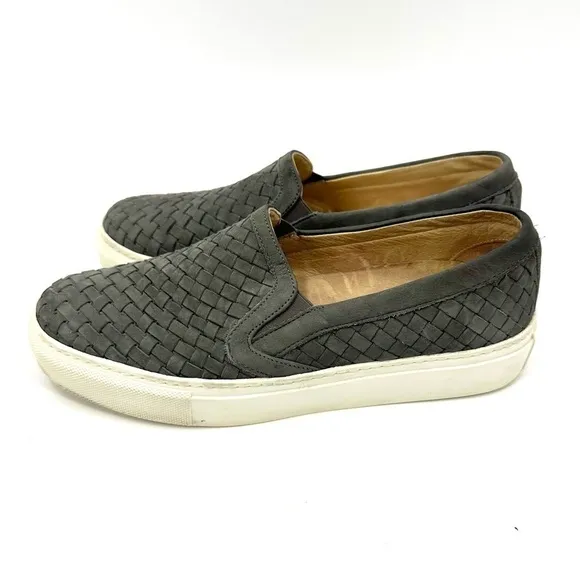 M. Gemi Size 39 US 8.5 Cerchio Woven Leather Sneakers Slip On Shoes Gray