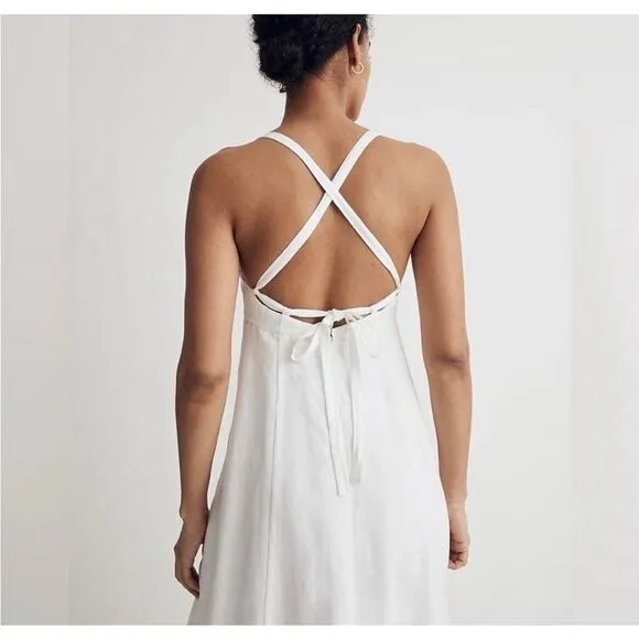Madewell Embroidered Eyelet Tie-Back CamiMidi Dress Size 14NWT