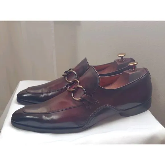 Magnanni Horsebit Dress Shoe Loafers Mens Size 11.5 M Chili Red