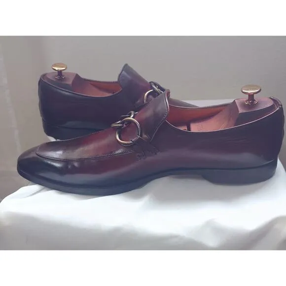Magnanni Horsebit Dress Shoe Loafers Mens Size 11.5 M Chili Red