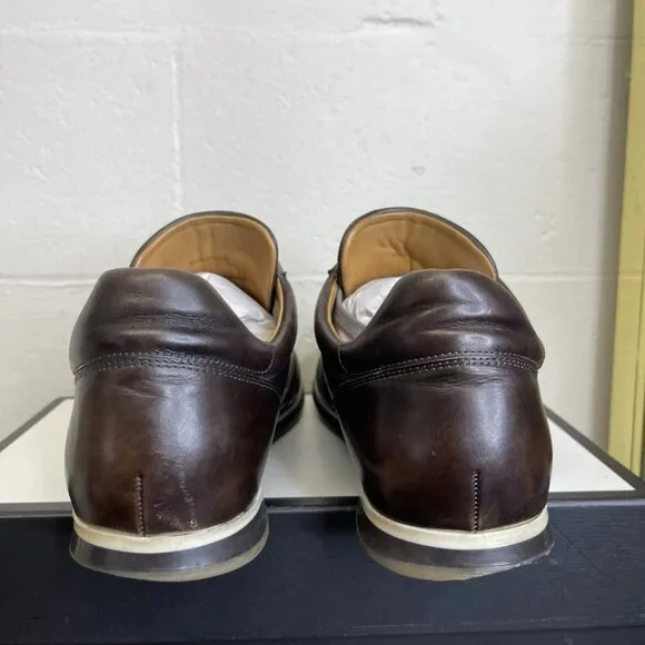 Magnanni Merino 23691 Brown Leather Low Top Casual Sneaker Shoes Men's Size 13 M