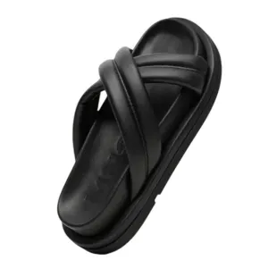 MANGO NWT Criss-Cross Straps Sandals in Black Sz 37