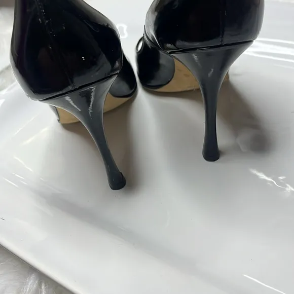 Manolo Blahnik VintageBlack Peep Toe MaryJane Heels